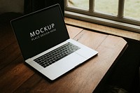 Digital laptop screen psd mockup