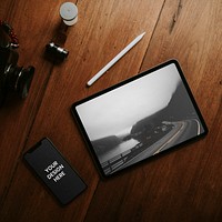 Digital tablet wallpaper psd screen mockup