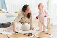 Toddler playing in her play room