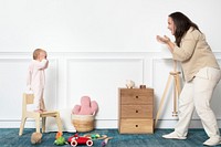 Toddler playing in her play room