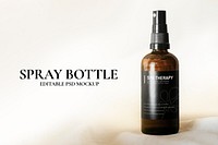 Brown spray bottle psd mockup minimal style