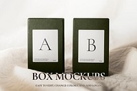 Product box psd mockup packaging in minimal style