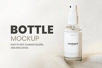 Clear spray bottle psd mockup minimal style