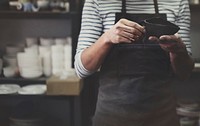 Artisan in a pottery shop