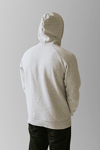 Men’s apparel hoodie rear view