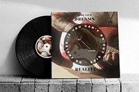 Retro vinyl record cover mockup psd