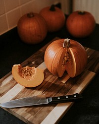 Sweet pumpkin slices Thanksgiving food photography