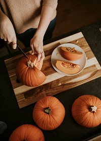 Pumpkin slices for Thanksgiving dinner food photography