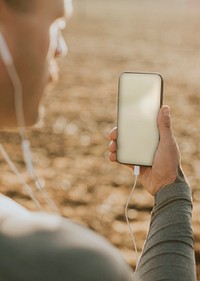 Phone screen mockup psd digital device outdoor shoot