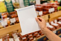 Note paper mockup, PSD grocery list
