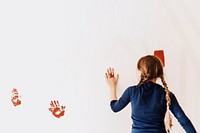 Girl home painting for interior renovation