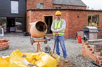 Contractor remodeling the home exterior