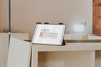 iIgital tablet screen mockup psd smart home system log in page