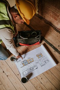 Paper psd mockup at a construction site