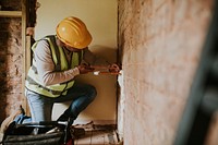 Contractor remodeling the home interior