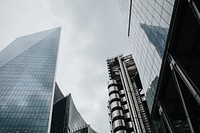 London cityscape through skyscrapers