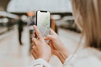 Woman using a navigation map 