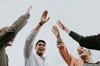 Friends celebration on a rooftop 