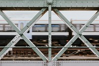 Train passing through with the speed seen by a fence 