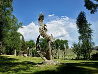 Sculptor Pati Stajcar created this striking bronze sculpture, Balance of Power, which an appreciative guest purchased for the A Bar A guest ranch, near Riverside, Wyoming.