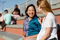 Teen comforting friend, youth mental health social issue