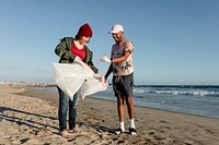 Teen eco activists, volunteering to pick up trash