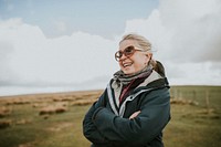 Happy senior woman outdoors portrait
