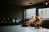 Drag queens getting dressed for a show