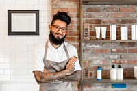 Small business owner in a barber shop