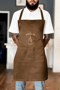 Apron mockup psd, barber uniform