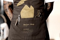 Apron mockup psd, barber uniform