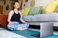 Virtual meditation class at home during pandemic