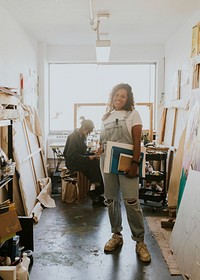 Woman artists in their studio 