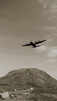 Vintage travel iPhone wallpaper, Glencoe Valley