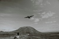 Vintage military plane background, Glencoe Valley