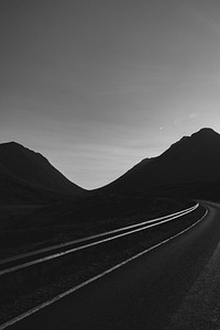 Dark road background, aesthetic view 