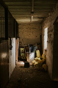 Old horse stable, aesthetic background 