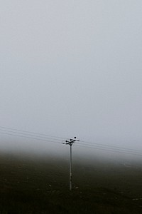 Minimalist moody sky background, foggy day in Scotland