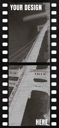 Film strip frame psd overlay blank background