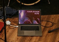 Laptop screen mockup psd design blank space