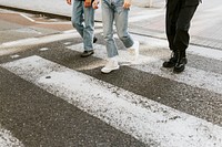 People crossing the zebra cross