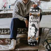 Skateboard mockup psd, customizable sport product