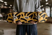 Skateboard mockup psd, customizable sport product