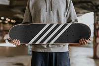 Skateboard mockup, customizable sport product psd