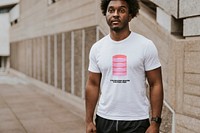 Simple t-shirt psd mockup worn by a man