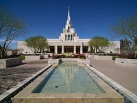 The Phoenix Arizona Temple in Glendale, Arizona. Opened in 2014, it was the 144th temple of the Church of Jesus Christ of Latter-day Saints to be completed. Original image from Carol M. Highsmith&rsquo;s America, Library of Congress collection. Digitally enhanced by rawpixel.