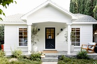 Modern house front yard, aesthetic architecture design