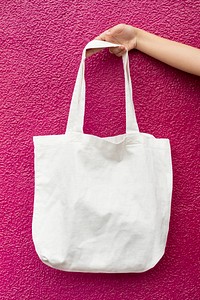 White tote bag, grocery shopping eco product