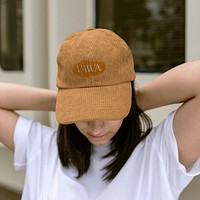 Brown cap mockup psd, business branding logo, fashion accessory design