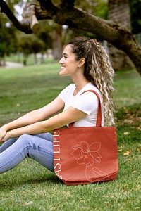 Reusable bag mockup, grocery shopping eco product psd
